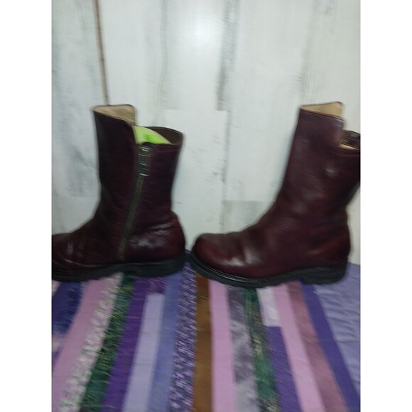 F Shoes By Jogn Fluevog Mens 8.5 Leather Zip Up Boots - Picture 7 of 14